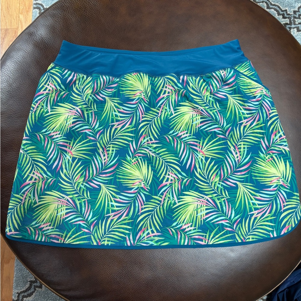 Land’s End Blue and Green Tropical Mini Skirt